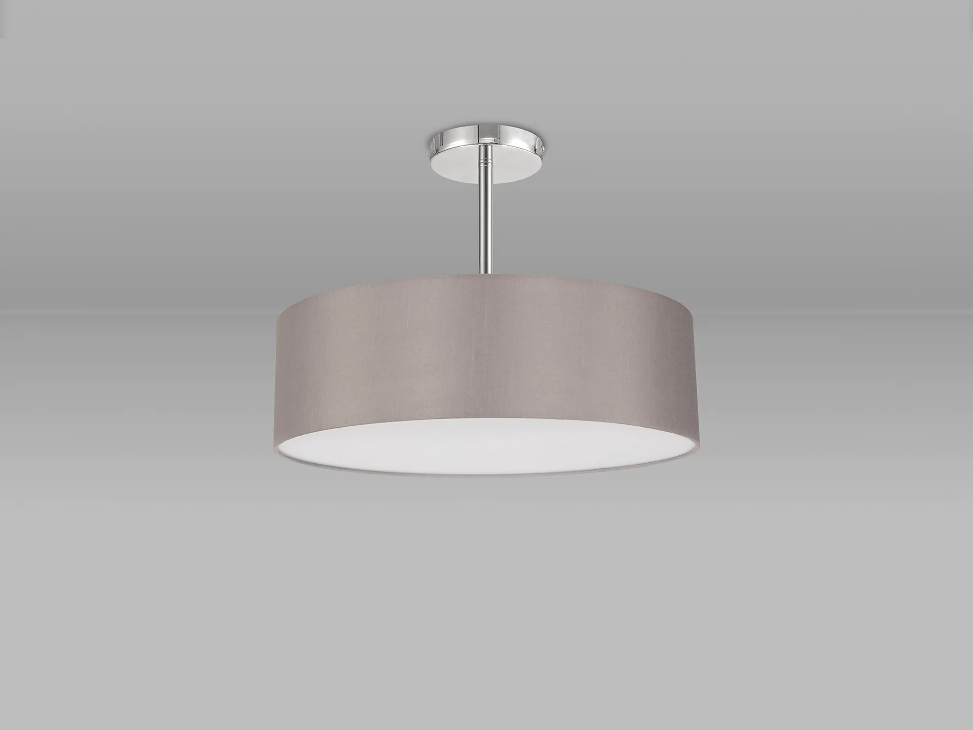Baymont 45cm Semi Flush 5 Light Polished Chrome, Grey DK0726  Deco Baymont CH GR